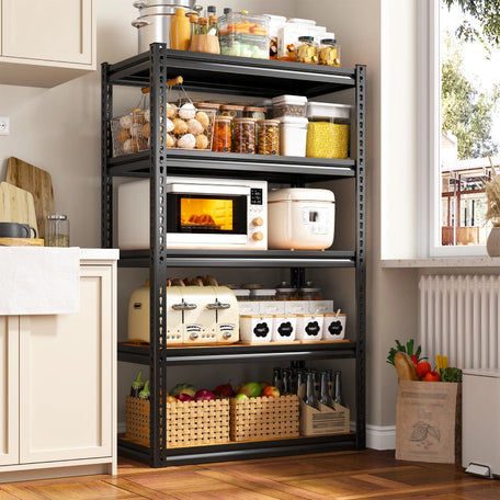 REIBII 2500lbs Boltless Shelving, Adjustable Laminated Shelving, Metal Storage Shelves for Closet Kitchen Pantry