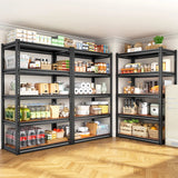 REIBII_2500lbs_Boltless_Shelving_Adjustable_Laminated_Shelving_for_Pnatry--black