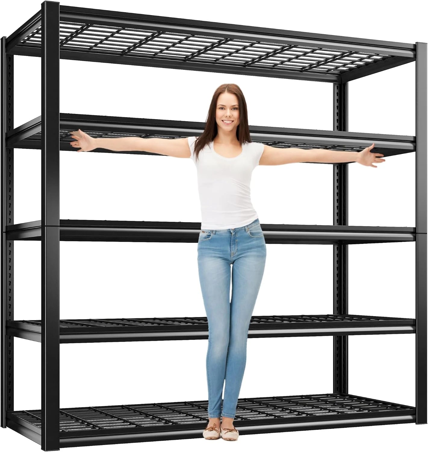REIBII 3010 Lbs Heavy Duty Adjustable Garage Shelving, Shelving with M ...