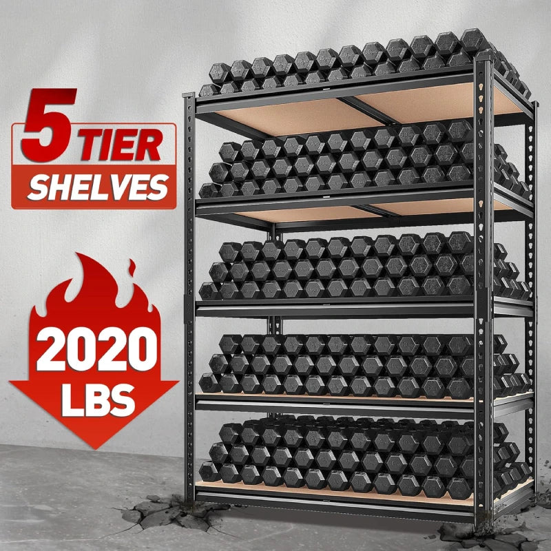 REIBII_35.5_W_5-Tier_Adjustable_Garage_Shelves_Load_2020lbs