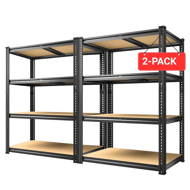 REIBII 4-Tier Freestanding Shelves, 1800lbs Boltless Shelving Units, Adjustable Metal Storage Rack for Garage Pantry Kitchen