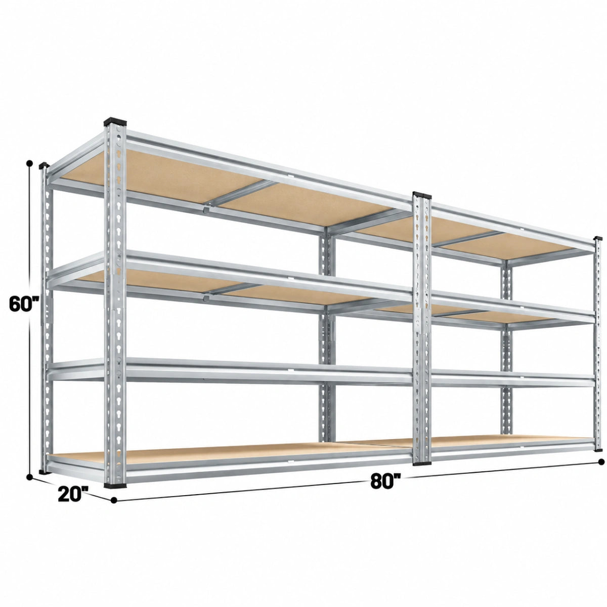 REIBII 40" W Storage Shelves, 2000lbs Heavy Duty Garage Shelving, Adjustable Metal Shelves For Basemnet Warehouse Commercial