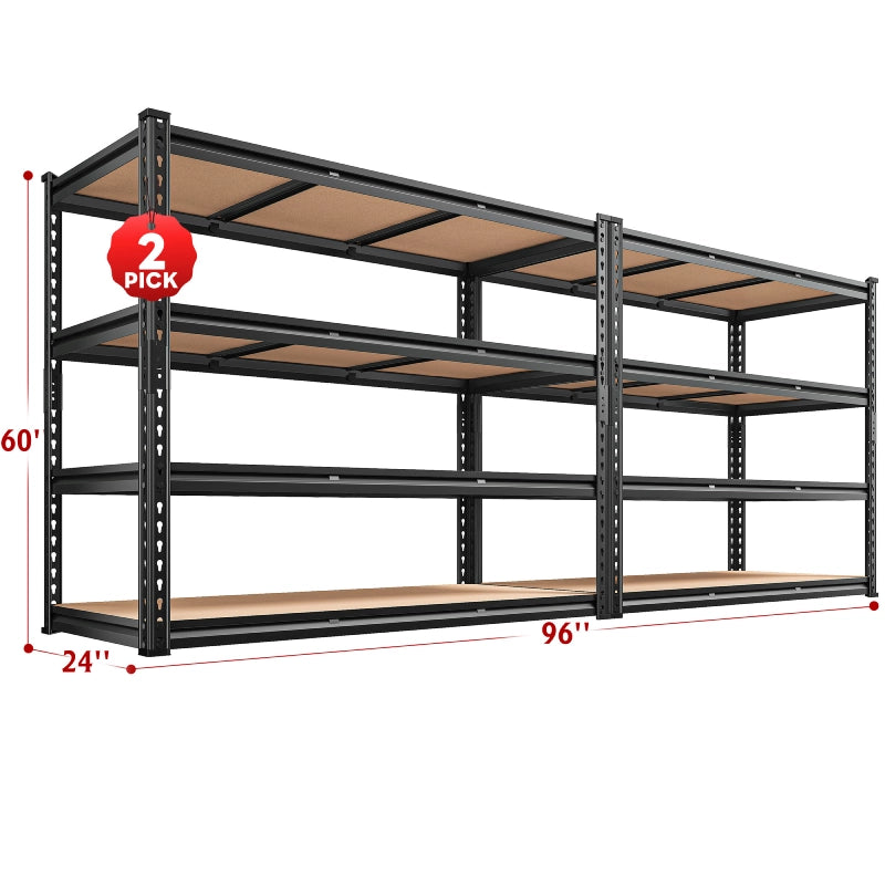 Reibii 2-Pack Storage Shelves for Garage, 48.2