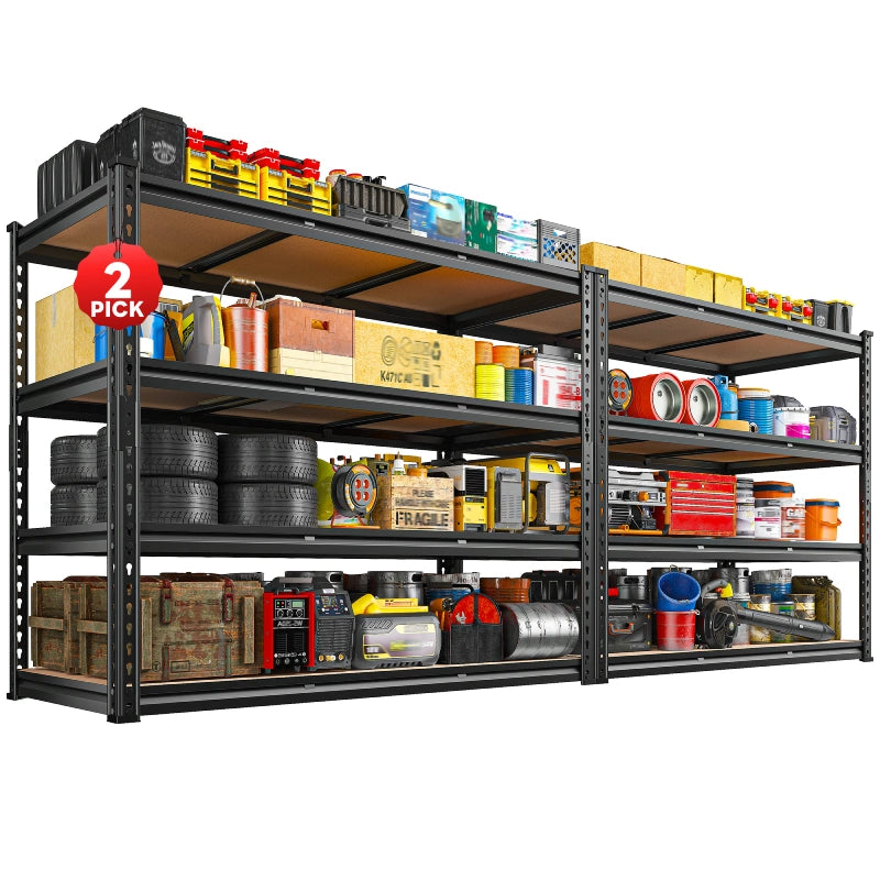 Reibii 2-Pack Storage Shelves for Garage, 48.2