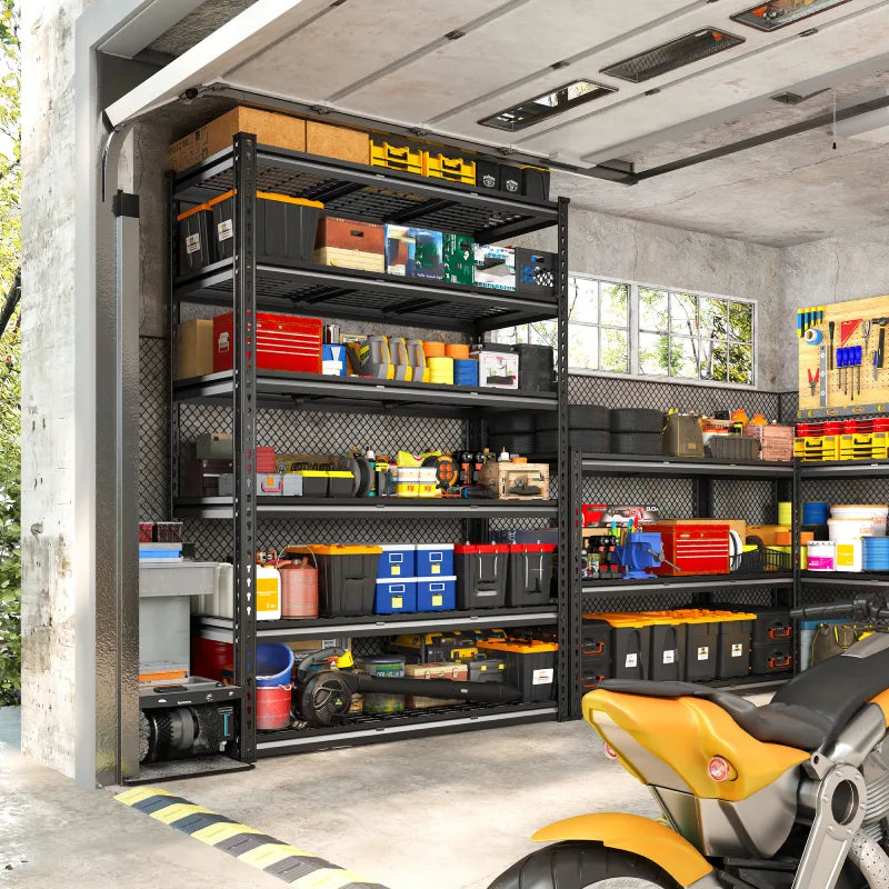 REIBII 48” W heavy duty metal shelving, 6 Tire Garage Shelving Units Loads 3300LBS, Adjustable Heavy Duty Shelving For Garage