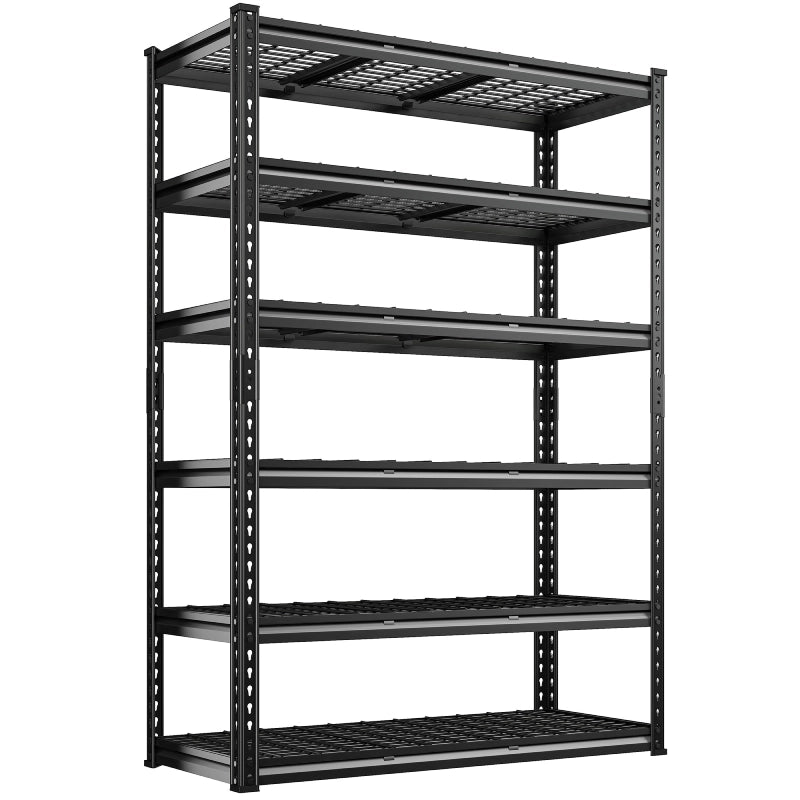 REIBII 48” W  metal shelving unit，6 Tire Garage Shelving Units Loads 3300LBS, Adjustable Heavy Duty Shelving  meet all your needs


