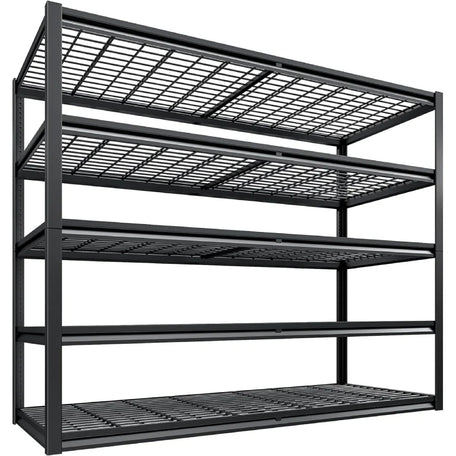 REIBII 55.2" W 5-Tier Adjustable Metal Shelving, 3000LBS Heavy Duty Garage Shelves for Basement, Warehouse & Home Storage