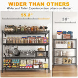 REIBII 56W Metal Shelving Unit with Wheels