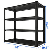 REIBII 40"W Storage Shelves 1800 LBS Adjustable Metal Shelves for Storage for Pantry Kitchen