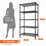 REIBII 59''H Tall Metal Storage Shelves
