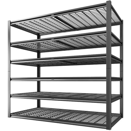 REIBII 55.2"W × 26"D 6-Tier Storage Shelves For Garage, 3500LBS Adjustable Heavy Duty Shelving Units for Basement, Warehouse, Workshop