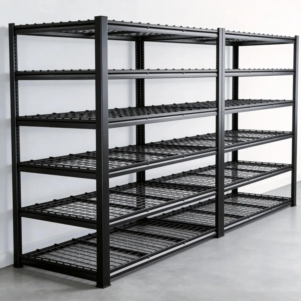 EIBII 60" W Heavy Duty Metal Shelving Unit, Adjustable Shelves for Storage-2 Pack