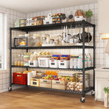 REIBII 60” W Wire Shelving Units, 2399lbs Adjustable Steel Shelving Racks, Storage Shelves for Pantry Kitchen Commercial