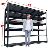 REIBII 60"W X 24"D X 84"H Metal Shelving Unit Ideal For Garage, Warehouse, School, And Commercial
