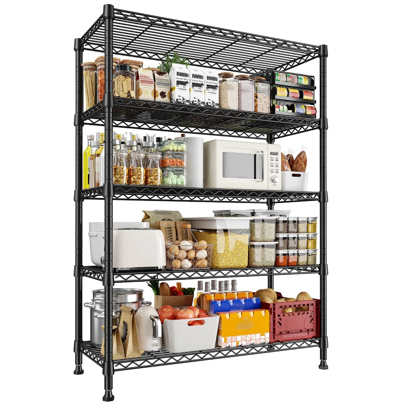 REIBII 63" H 5-Tier Adjustable Wire Shelving Rack