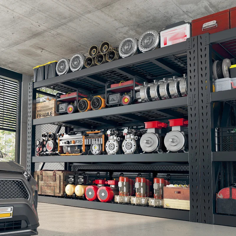 REIBII Heavy Duty Garage Shelving Adjustable Industrial Storage Racks ...