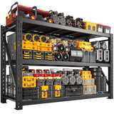 REIBII 77" W x 66"H Ultra Wide Garage Shelving 6600LBS Heavy Duty Storage Shelves 3 Tier Metal Shelving Unit Adjustable Utility Shelves for Basement, Garage, Warehouse
