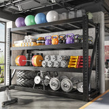REIBII 8500LBS 4-tier 77.2"W  Heavy Duty Garage Shelving Ultra Wide Gymnasium Storage Rack