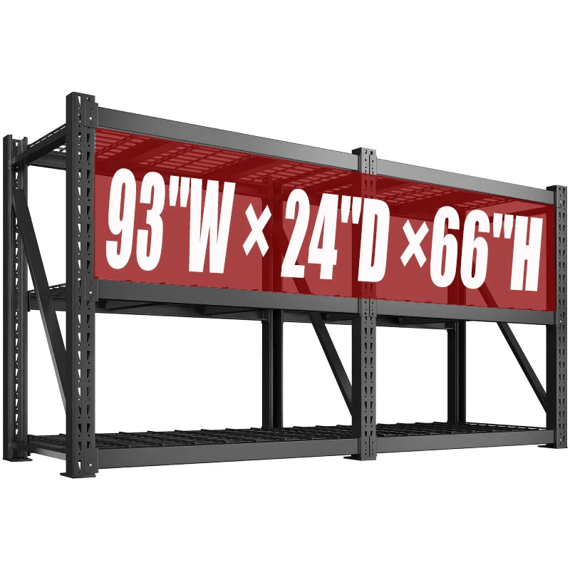 REIBII 93"W Heavy Duty Shelving 3-Tier 7010LBS Metal Storage Shelves 2337LB/Garage Shelf for Warehouse, Basement