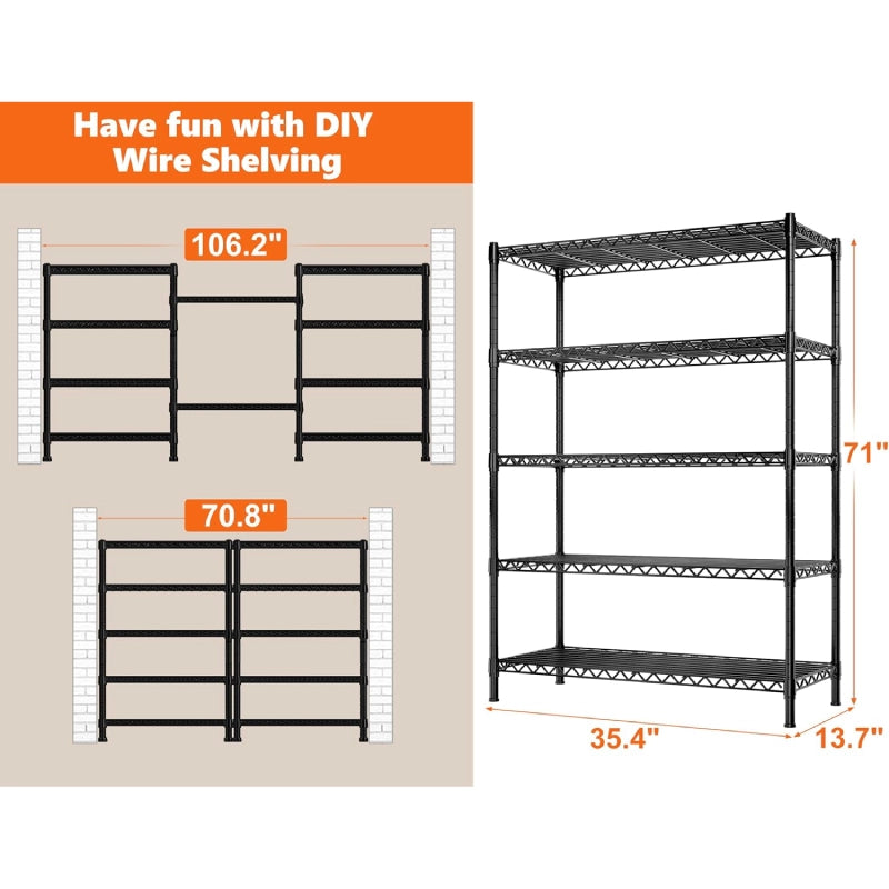REIBII Adjustable Storage Shelves