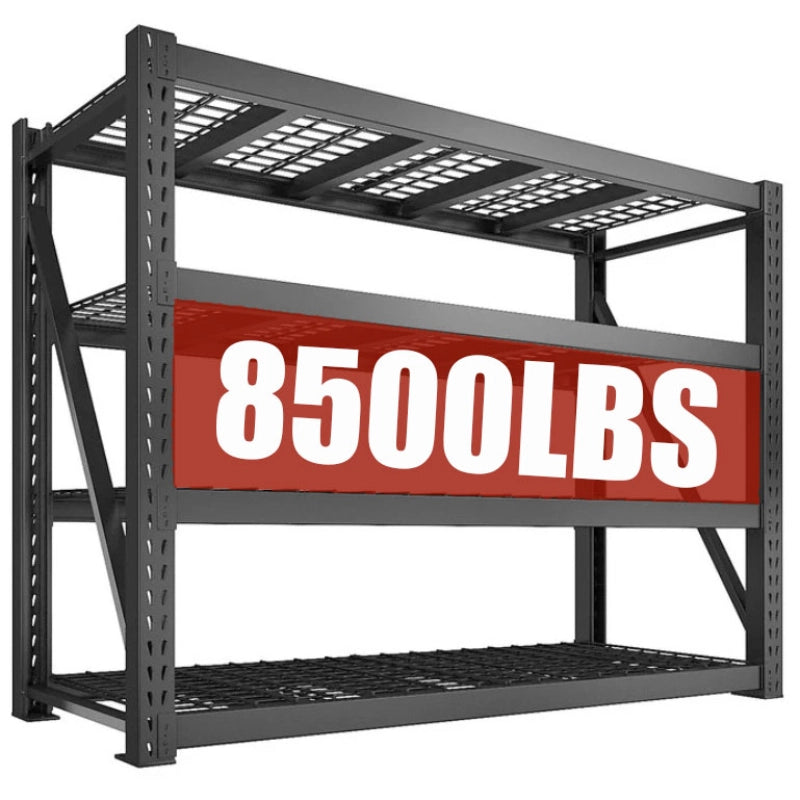 REIBII Storage Shelves 77.2"W 4-Shelf Industrial Storage Rack 8500LBS Shelves with Metal Heavy Duty Adjustable Shelving for Warehouse, Industrial, basement, Laboratory