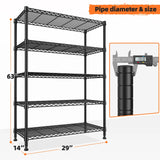 REIBII Heavy Duty Shelf 29"W X 13.7"D X 63"H