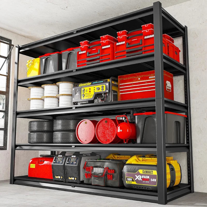 REIBII  Garage Shelving 3000Lbs Heavy Duty Metal Shelving with Adjustable Shelves for Warehouse