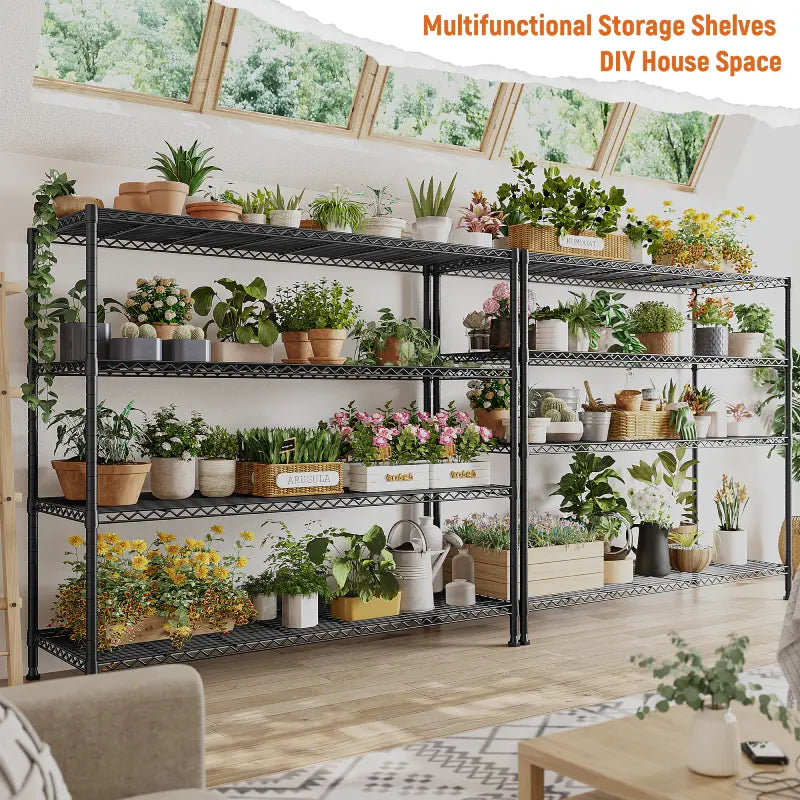 Chrome Wire Shelf Posts - 4 Pack Heavy Duty Adjustable Shelving Units For Commercial Use