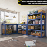 REIBII 72"H Garage Shelving Unit 2050 LBS,Adjustable 5-Tier Metal Shelving Unit,Sturdy Metal Shelving for Basement, Warehouse