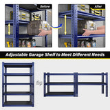 REIBII 72"H Garage Shelving Unit 2050 LBS,Adjustable 5-Tier Metal Shelving Unit,Sturdy Metal Shelving for Basement, Warehouse