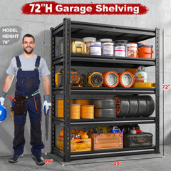 Versatile metal shelving unit designed for home and commercial storage, helping maximize space while keeping items organized.40"W x18"D x 72"H