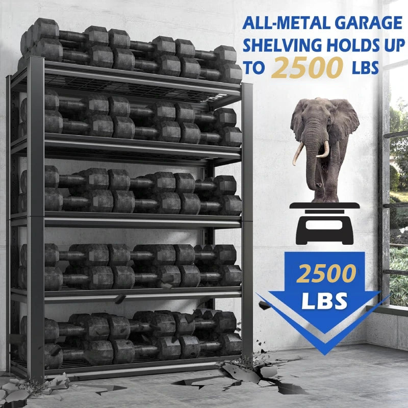 REIBII all metal garage shelving holds up to 2500lbs