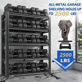 REIBII 2 Packs 72" H 2500LBS Storage Shelves 5-tier  Adjustable Shelving Units for Basement Kitchen Garage Pantry