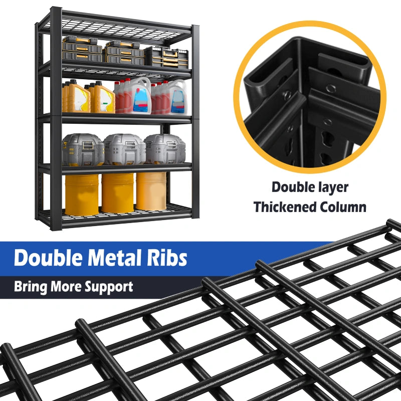REIBII garage shelving with double metal ribs brings more support