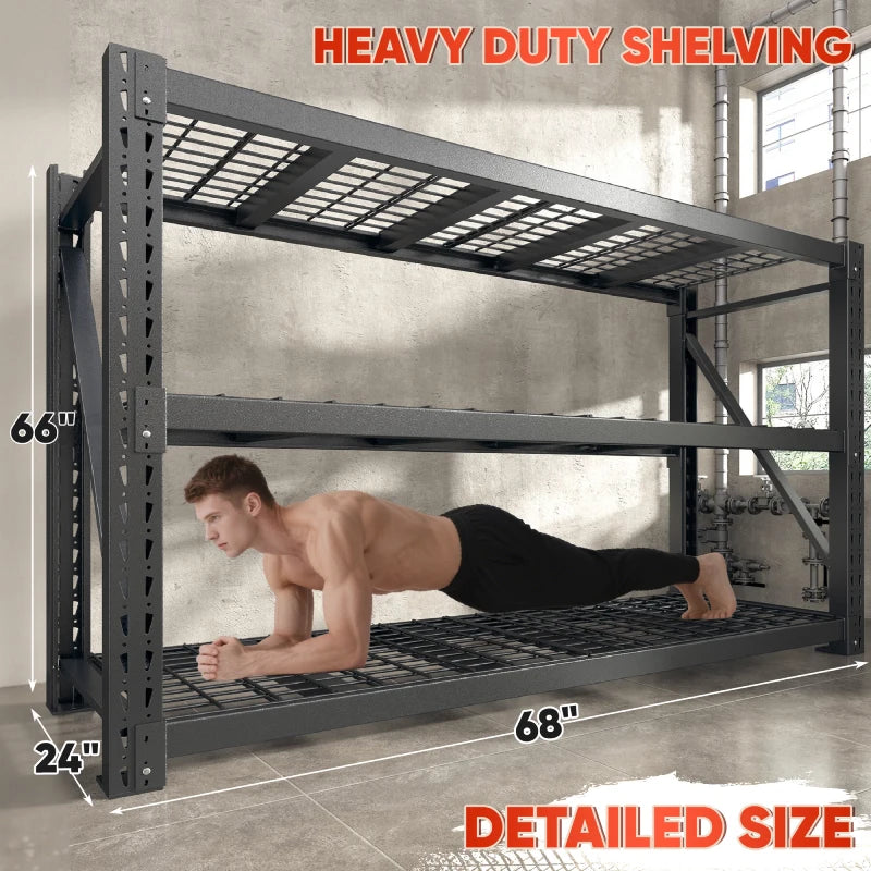 REIBII heavy duty garage  shelving 68“W