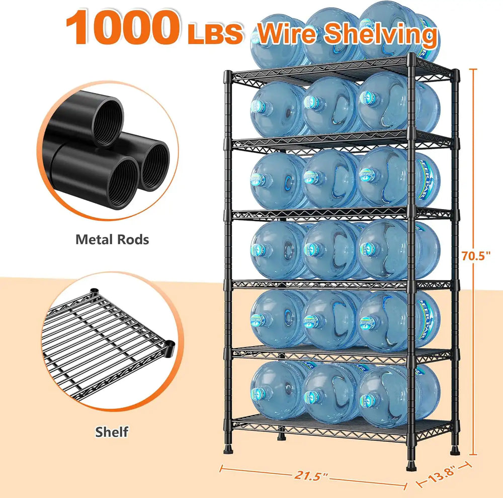REIBII shelf Load 1000LBS For Kitchen, Pantry, Warehouse, Supermarket