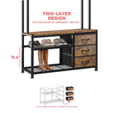 Raybee Hall Tree Coat Rack Bench with Shoe Storage for Entryway