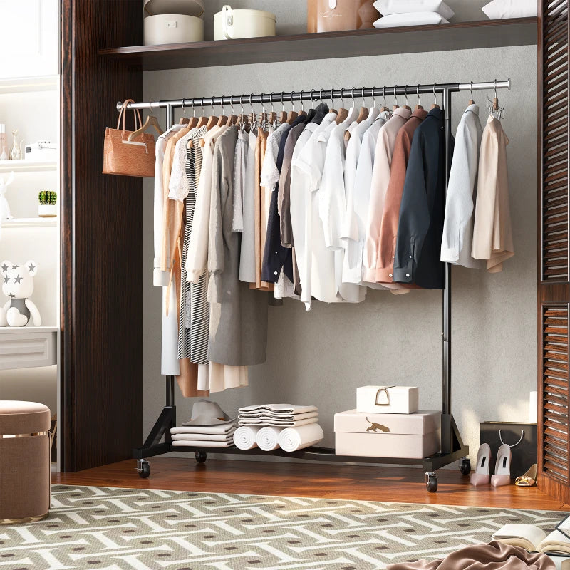 Raybee sturdy clothes rack on wheels