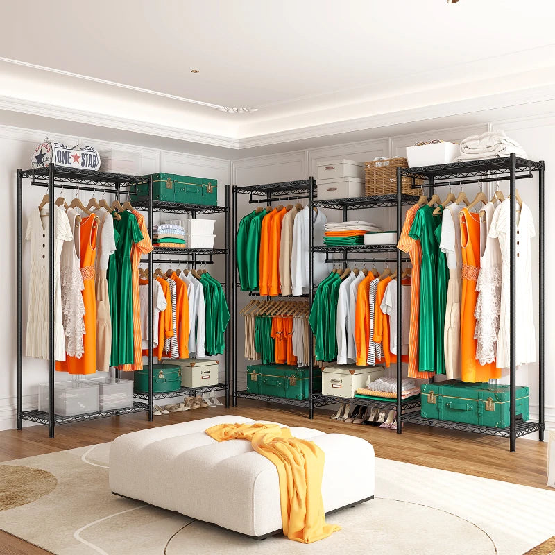 Raybee portable wire clothes hanging rack perfect for small space storage such as corner and cloakroom