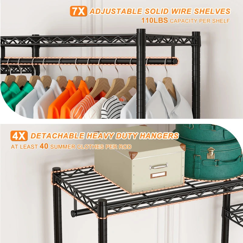Raybee Portable Clothes Rack Heavy Duty Garment Rack for Hanging