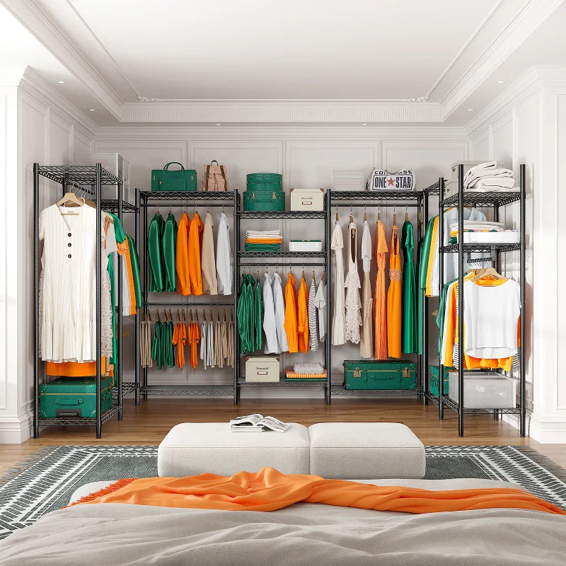 Raybee  clothing rack heavy duty keeps your bedroom tidy and organized