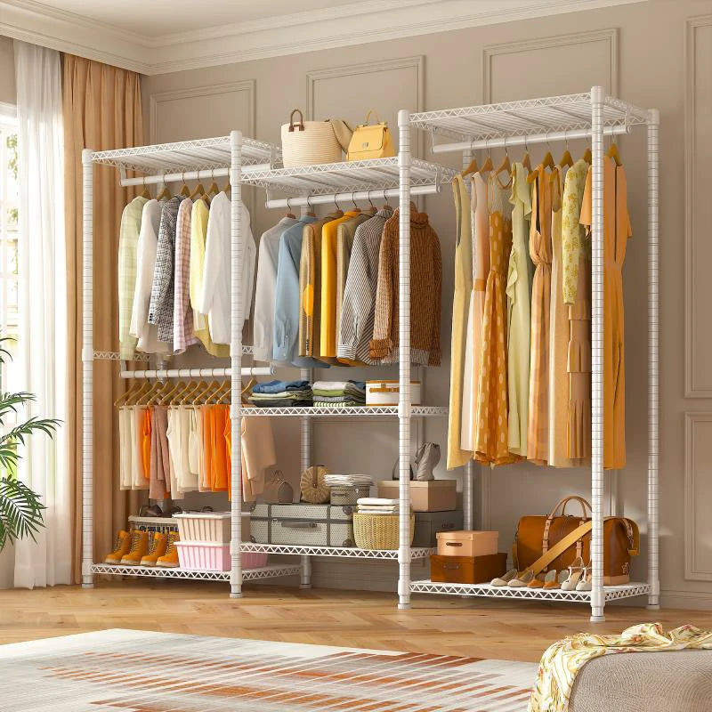 Raybee White 830lbs Heavy Duty & Portable Clothes Rack for Bedroom – Reibii