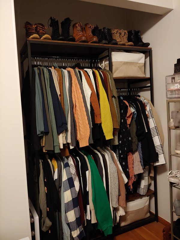 Raybee Freestanding Closet Organizer Heavy Duty with Wooden