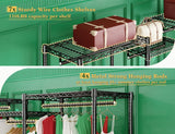 Raybee portable clothes rack with 7 wire sheves and 4 hanging rods perfect for home storage
