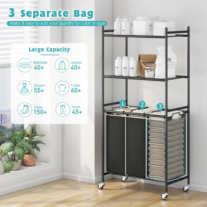 Raybee laundry hamper with wheels can hold your pants, socks, and dresses
