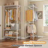 This white clothing rack is designed with multiple installation methods to suit for anywhere
