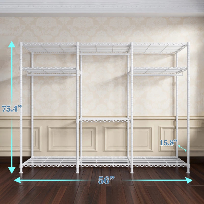 Raybee 56"L x 15.8"D x 75.4"H freestanding clothing rack
