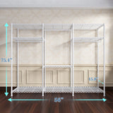 Raybee 56"L x 15.8"D x 75.4"H freestanding clothing rack