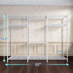 Raybee 56"L x 15.8"D x 75.4"H freestanding clothing rack