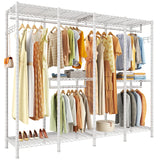 Raybee white clothes rack with hooks